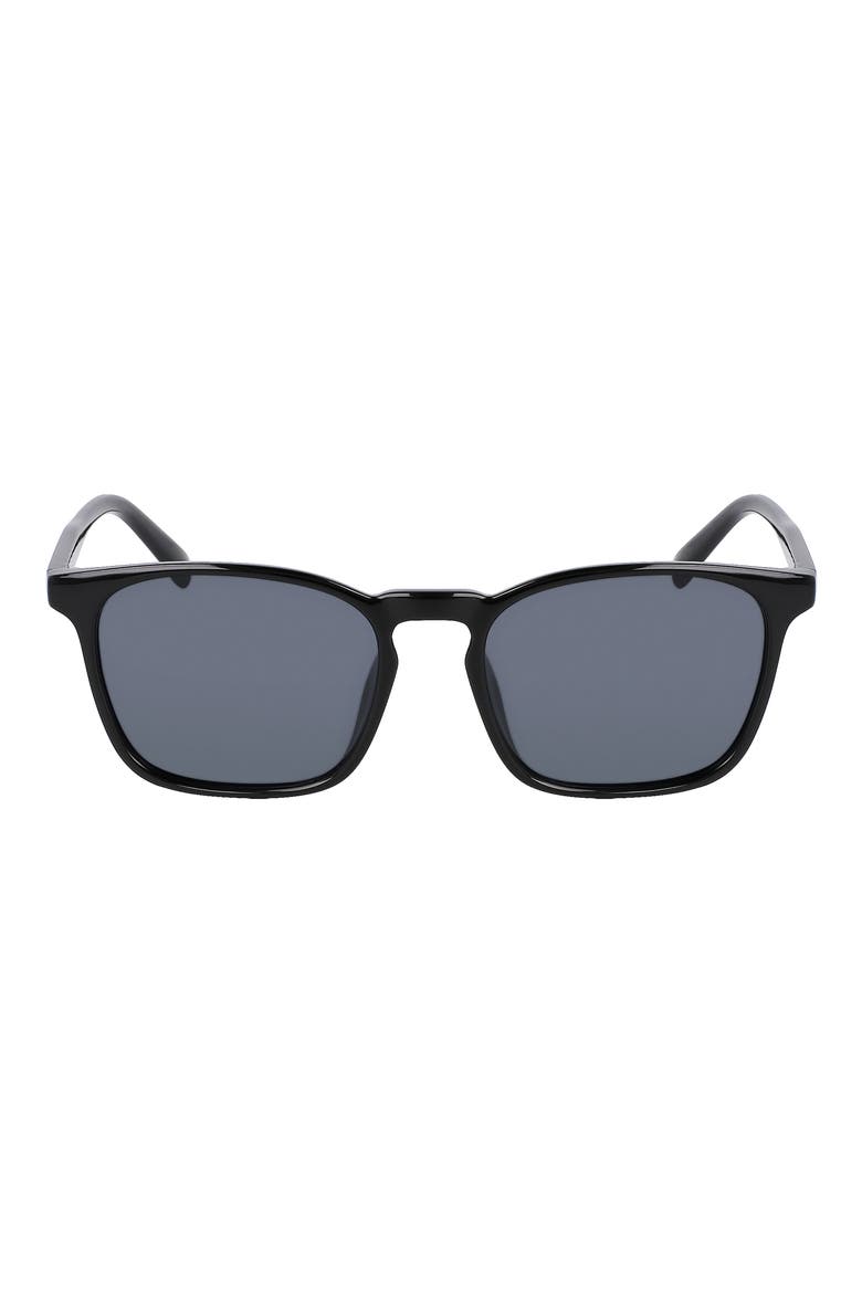 54mm Plastic Square Polarized Sunglasses, Main, color, BLACK