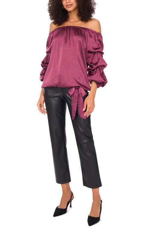 Vince Camuto Off The Shoulder Bubble Sleeve Top In Brown