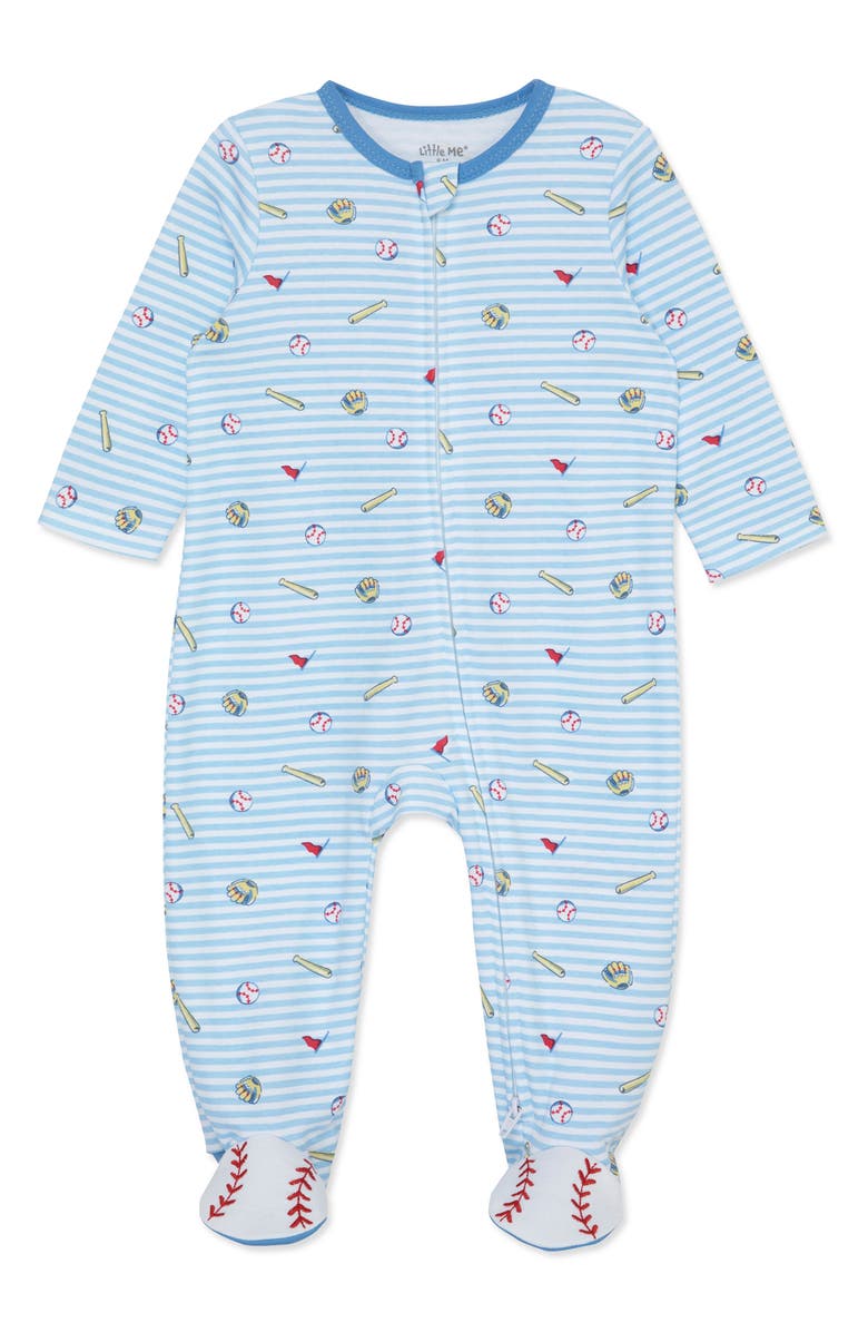 Little Me Home Run Footie, Main, color, Blue