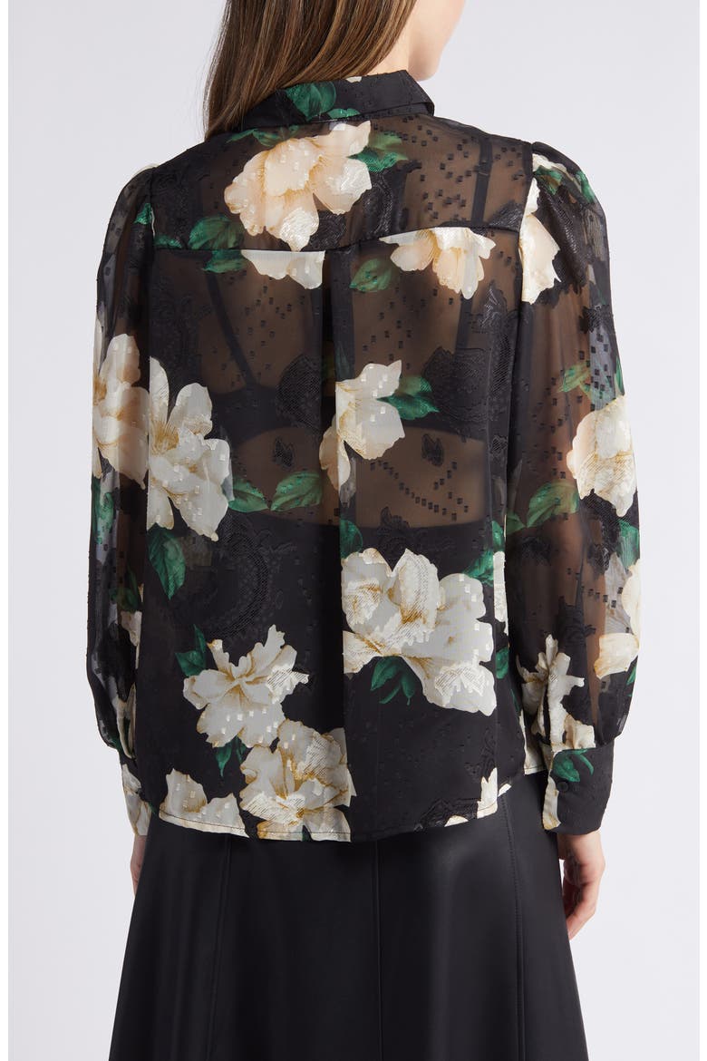 Aubree Floral Button-Up Shirt, Alternate, color, BLACK FLORAL PRINT