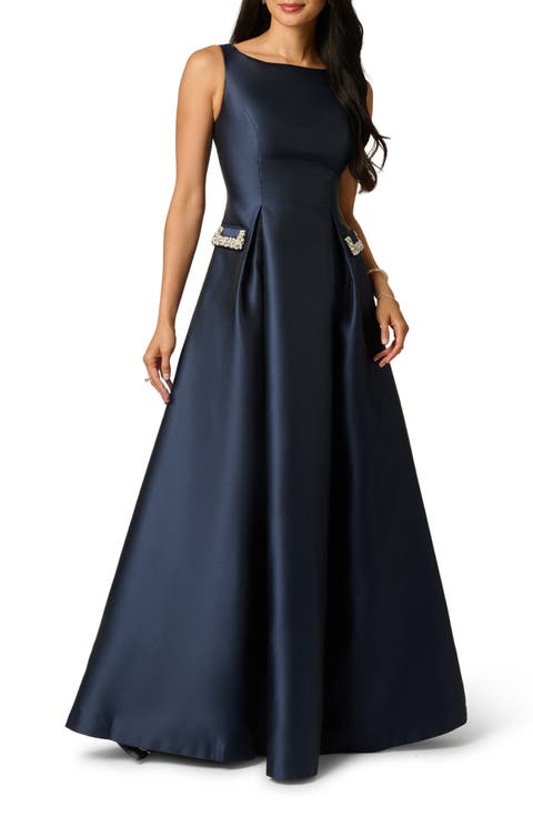 Beaded Pocket Mikado Ball Gown
