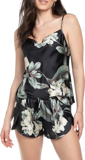 Harriet Floral Lace Trim Satin Chemise