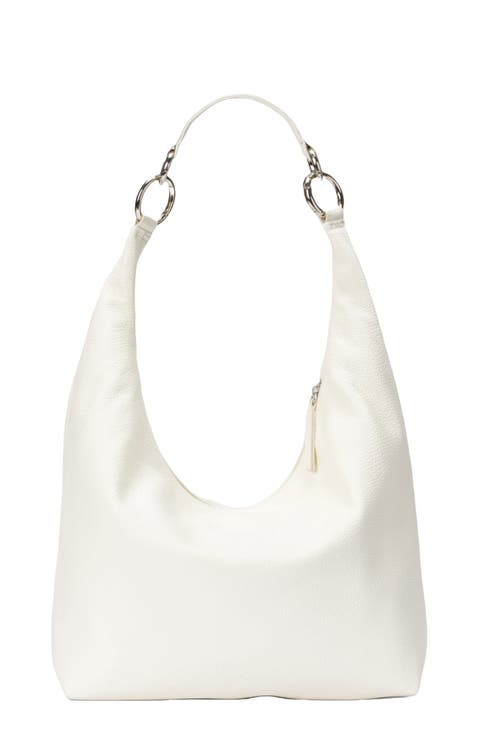 Leather Convertible Hobo Ring Bag