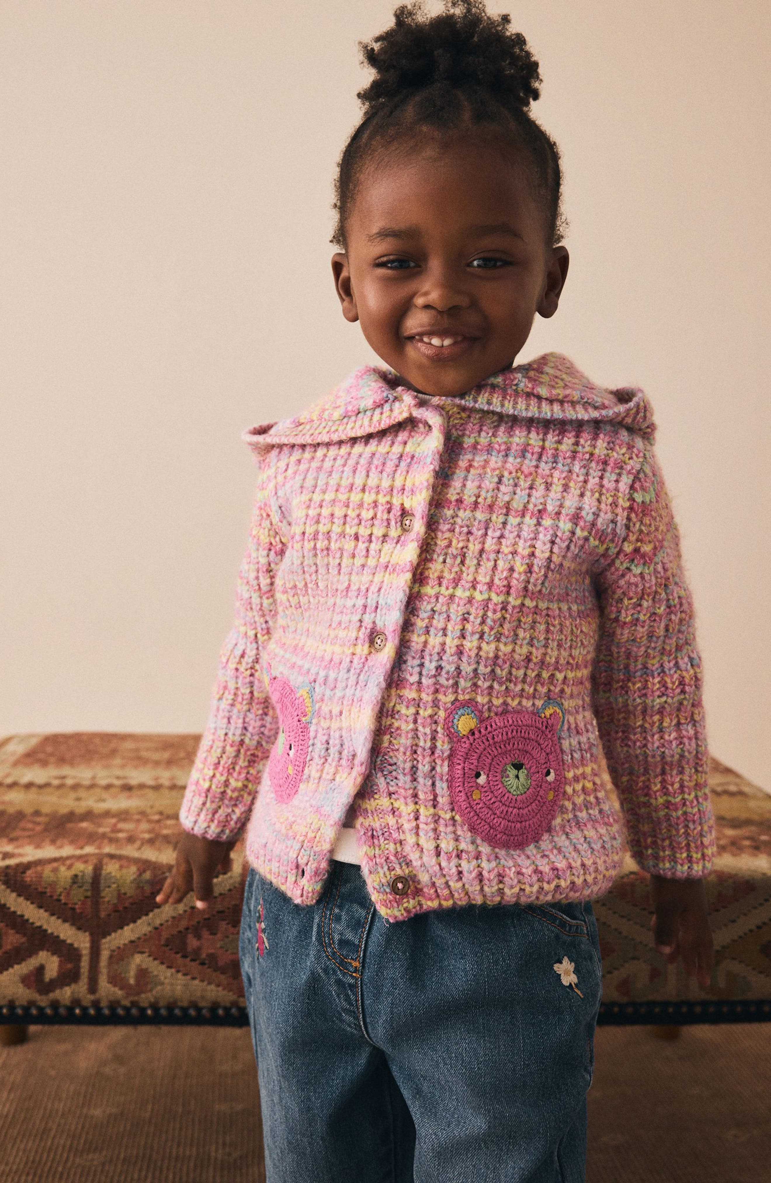 NEXT Kids' Bear Crochet Hooded Cardigan — фото 7