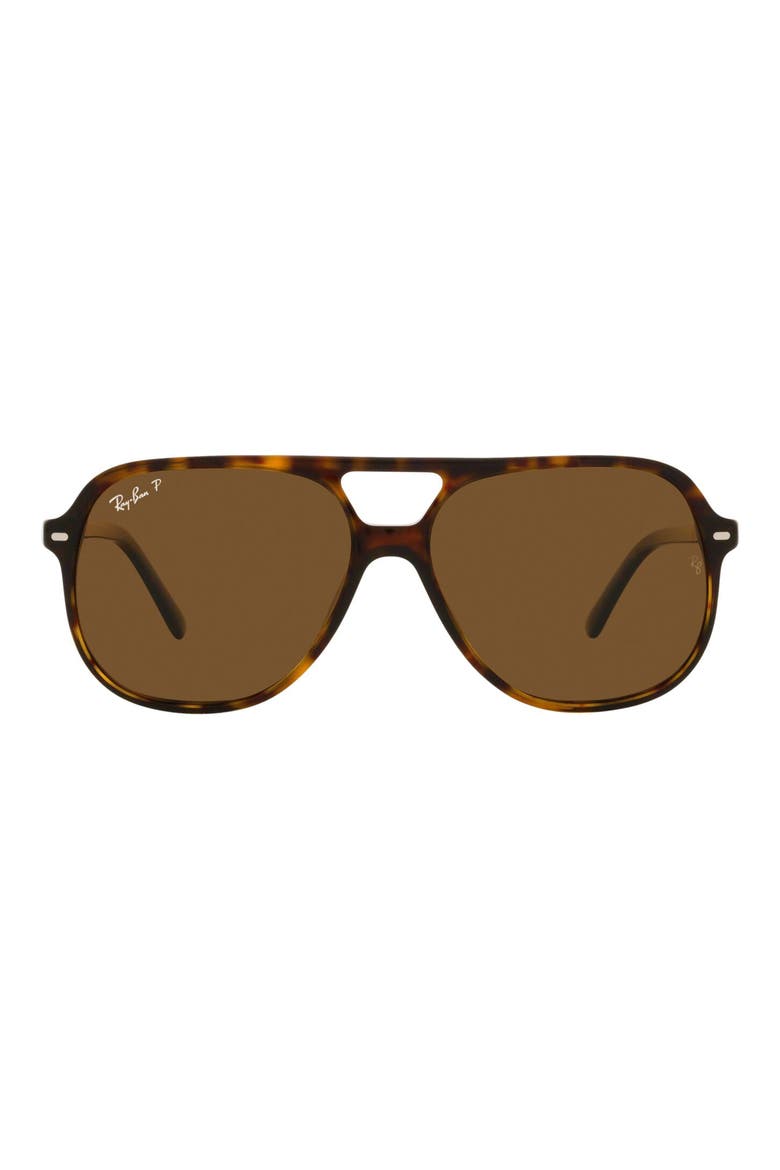 60mm Square Polarized Sunglasses, Main, color, HAVANA/ POLAR BROWN