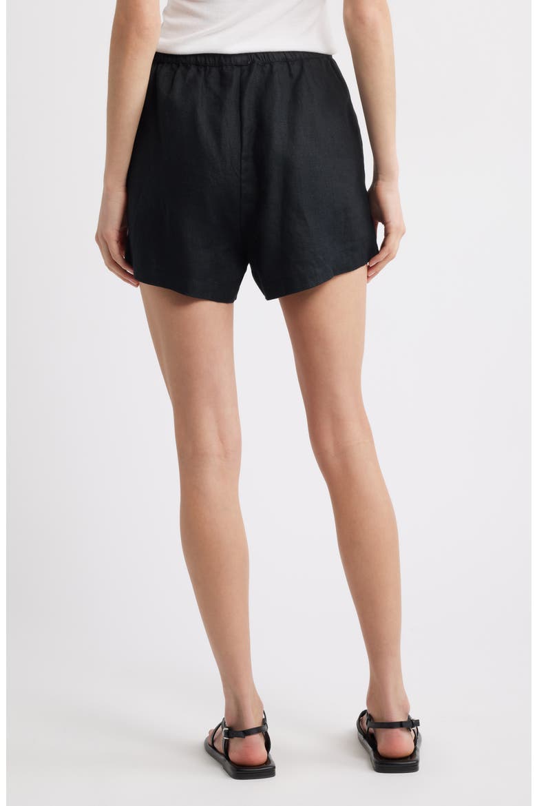 Jenner Linen Drawstring Shorts, Alternate, color, BLACK