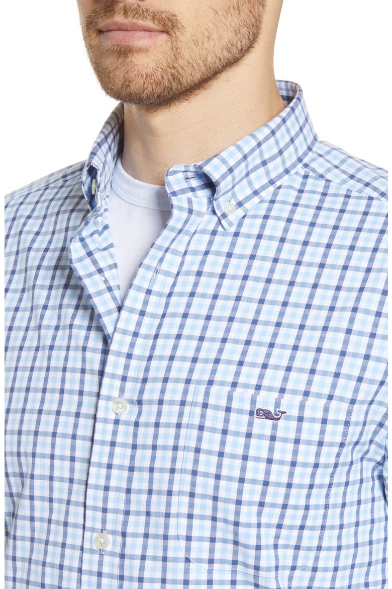 Tucker Mizpah Plaid Button-Down Performance Shirt, Alternate, color, JAKE BLUE