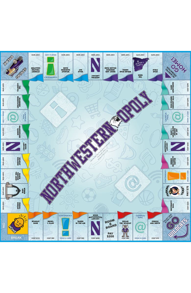 Late for the Sky University Northwesternopoly Monopoly Board Game, Alternate, color, Multicolored