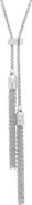 STEELTIME Stainless Steel Tassel Lariat Necklace