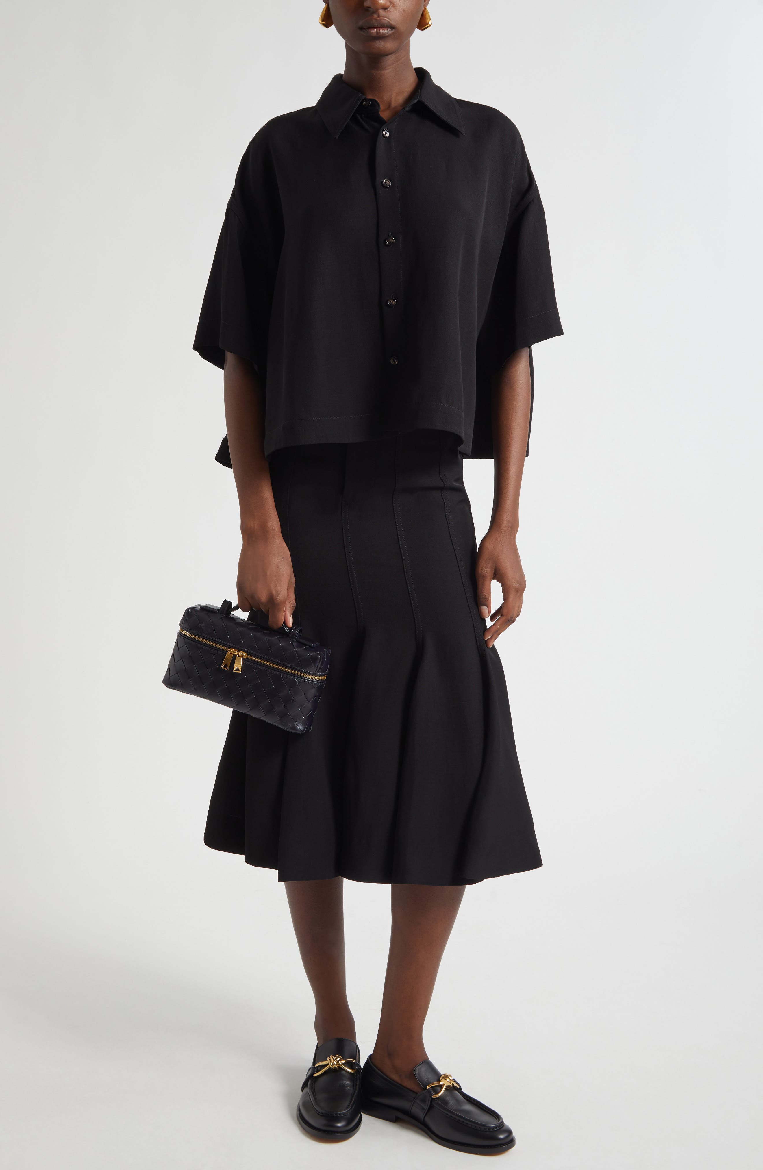 Boxy Crop Button-Up Shirt - image 2