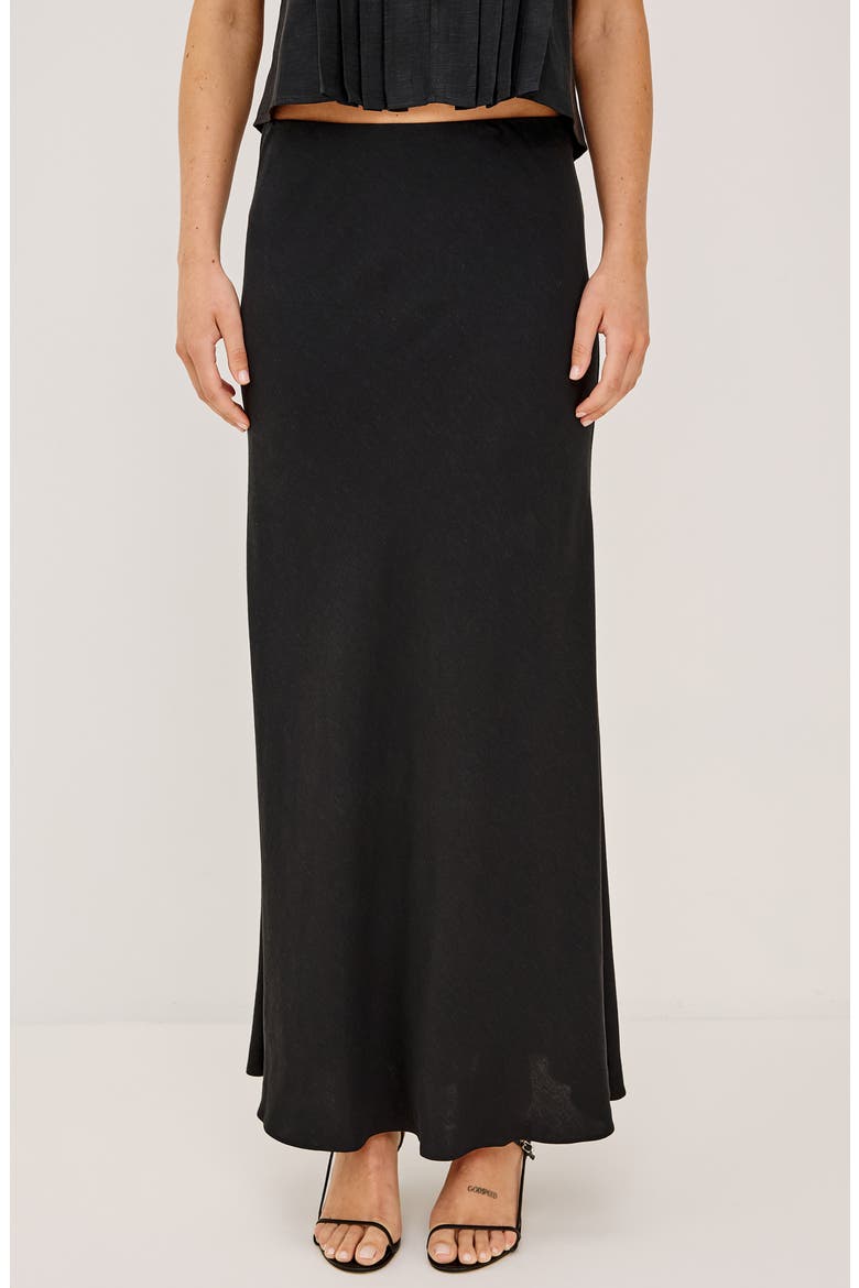 Romina Maxi Skirt, Alternate, color, BLACK LINEN