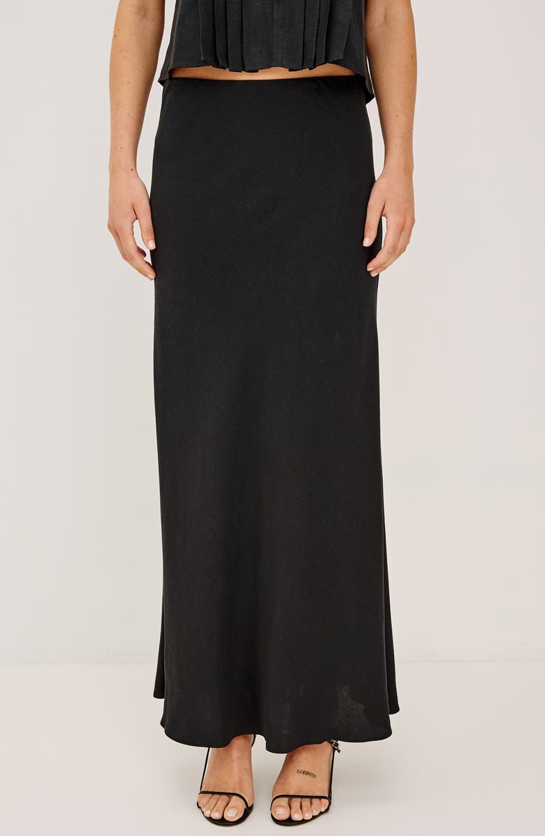 Rails Romina Maxi Skirt, Alternate, color, Black Linen