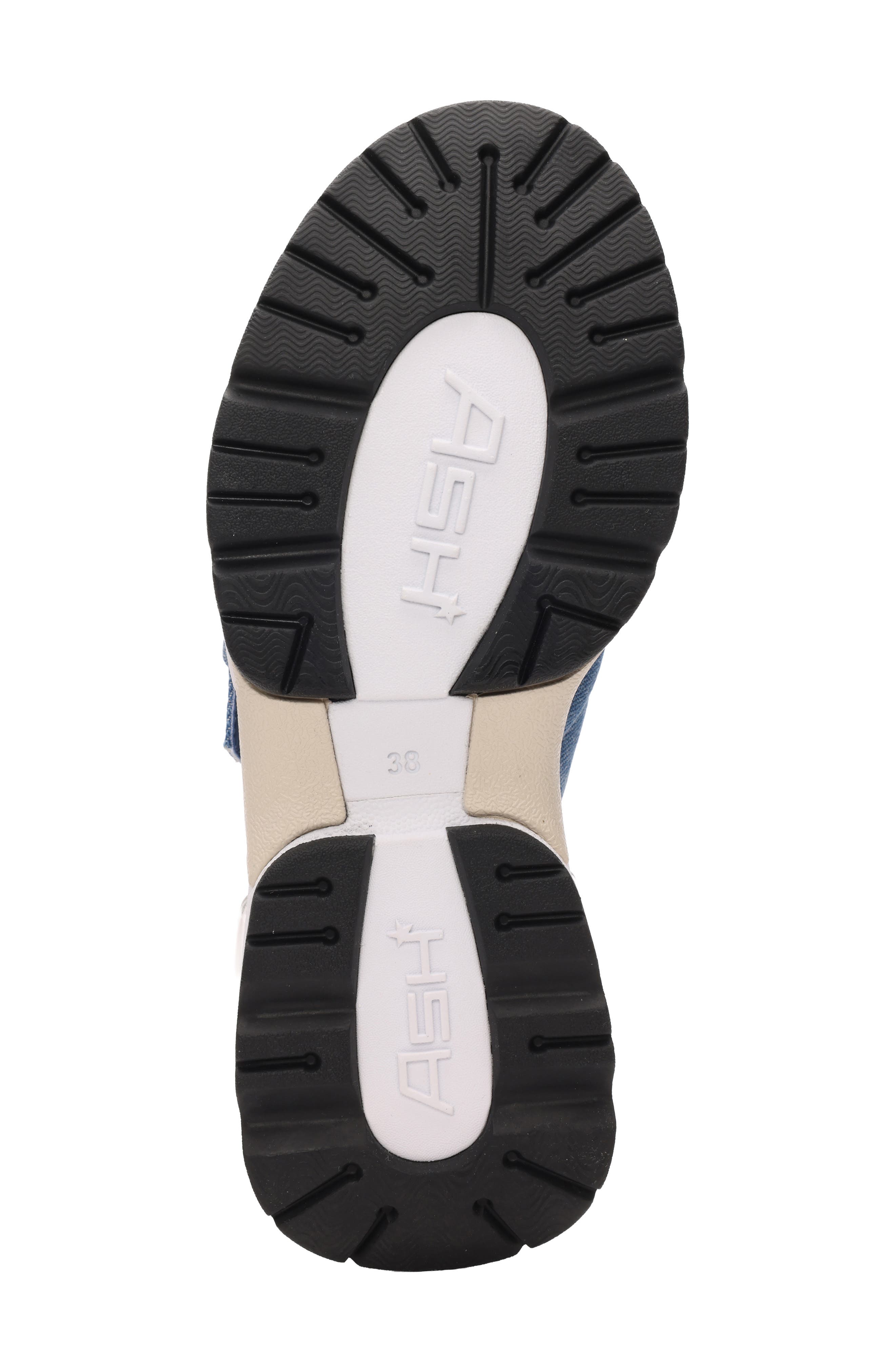 Ash Delia Slingback Denim Wedge Sandal, Alternate, color, Dark Blue