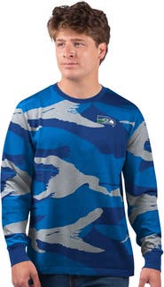 STARTER Men's Starter Royal/Gray Seattle Seahawks Thursday Night Gridiron Vintage Logo Long Sleeve T-Shirt