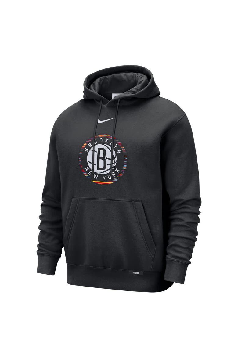 Men's Nike  Black Brooklyn Nets 2025/26 City Edition Essential Logo Remix Hoodie, Alternate, color, Black