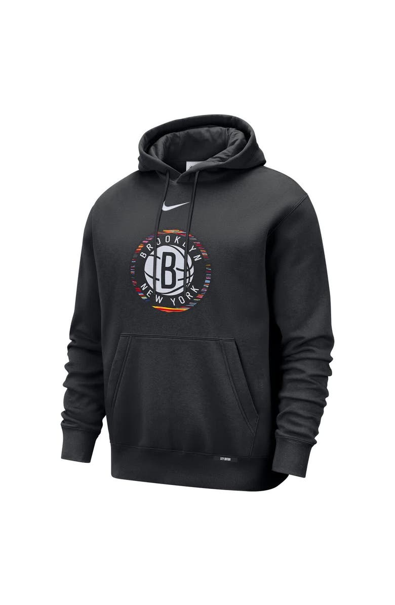 Nike Men's Nike Black Brooklyn Nets 2025/26 City Edition Essential Logo Remix Hoodie, Alternate, color, Black