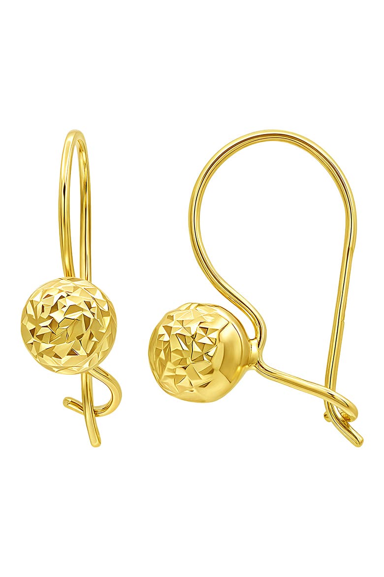 10k Gold Diamond Cut Ball Drop Earrings, Main, color, GOLD