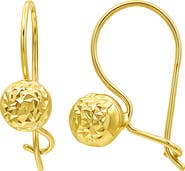 CANDELA JEWELRY 10k Gold Diamond Cut Ball Drop Earrings