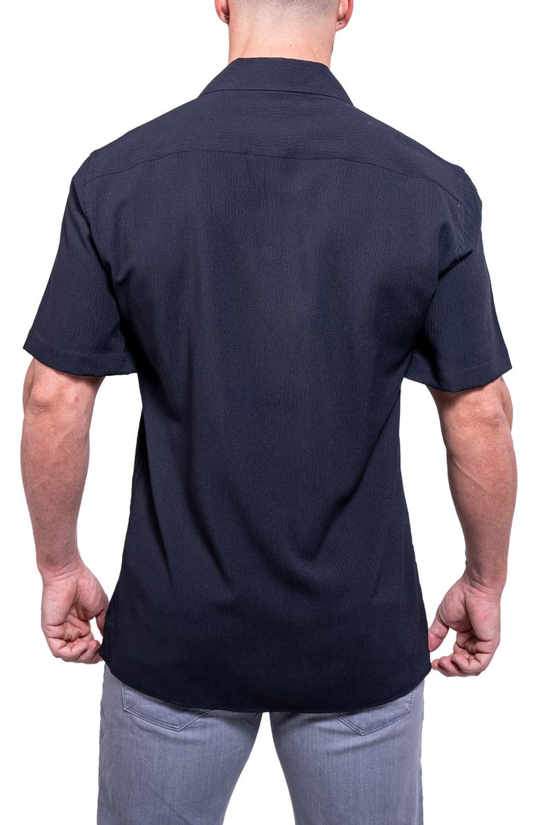 Maceoo Everyday Soot Black Short Sleeve Button-Up Shirt, Alternate, color, 