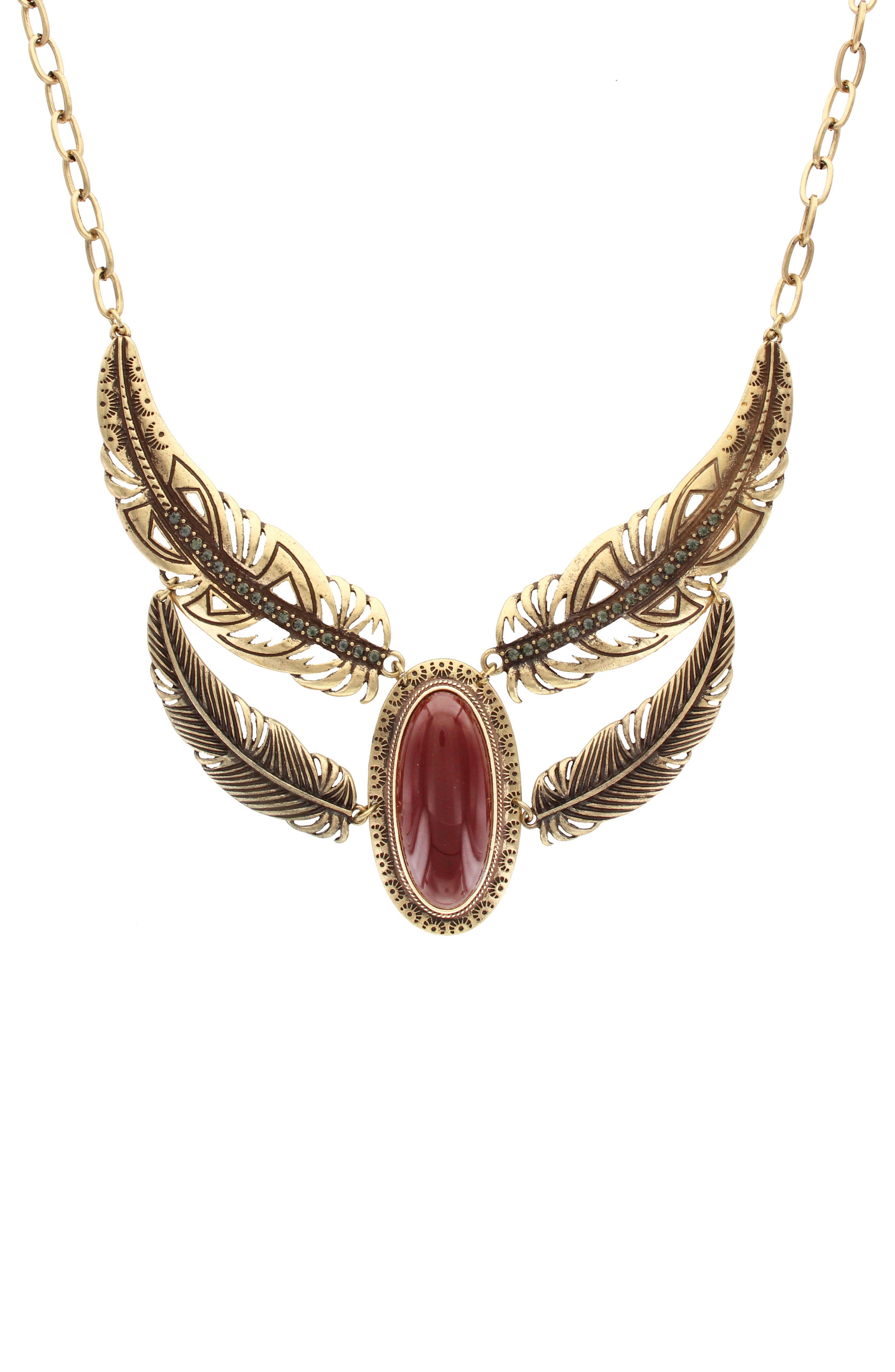 OLIVIA WELLES Feather Bib Necklace