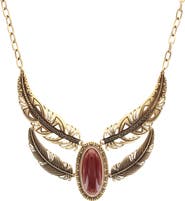 OLIVIA WELLES Feather Bib Necklace