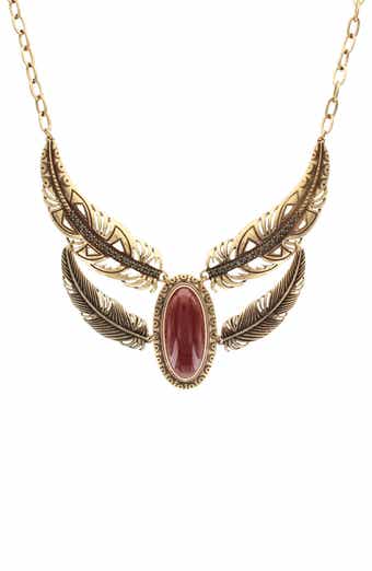 OLIVIA WELLES Feather Bib Necklace