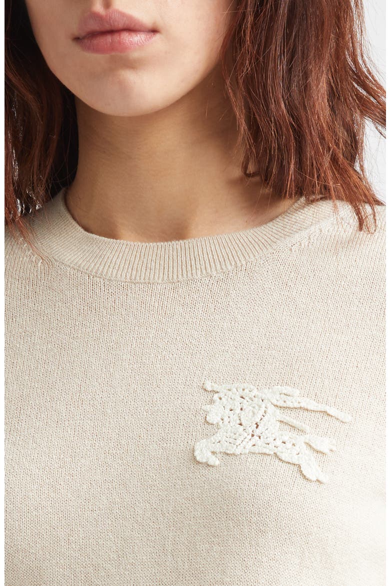 EKD Short Sleeve Wool & Cotton Sweater, Alternate, color, EASEL BEIGE