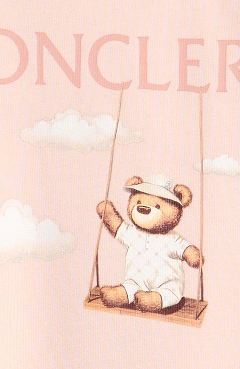 Moncler Bear Swing Graphic Romper, Alternate, color,