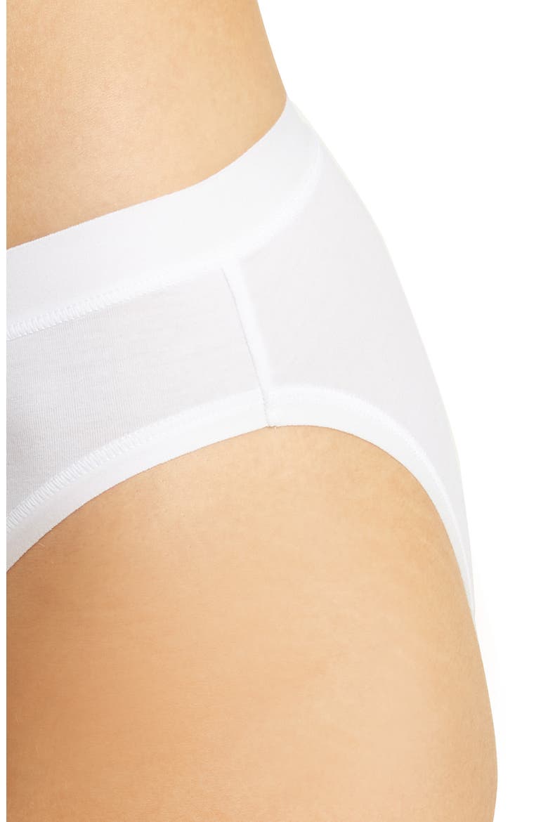 Understated Cotton Blend Bikini, Alternate, color, WHITE