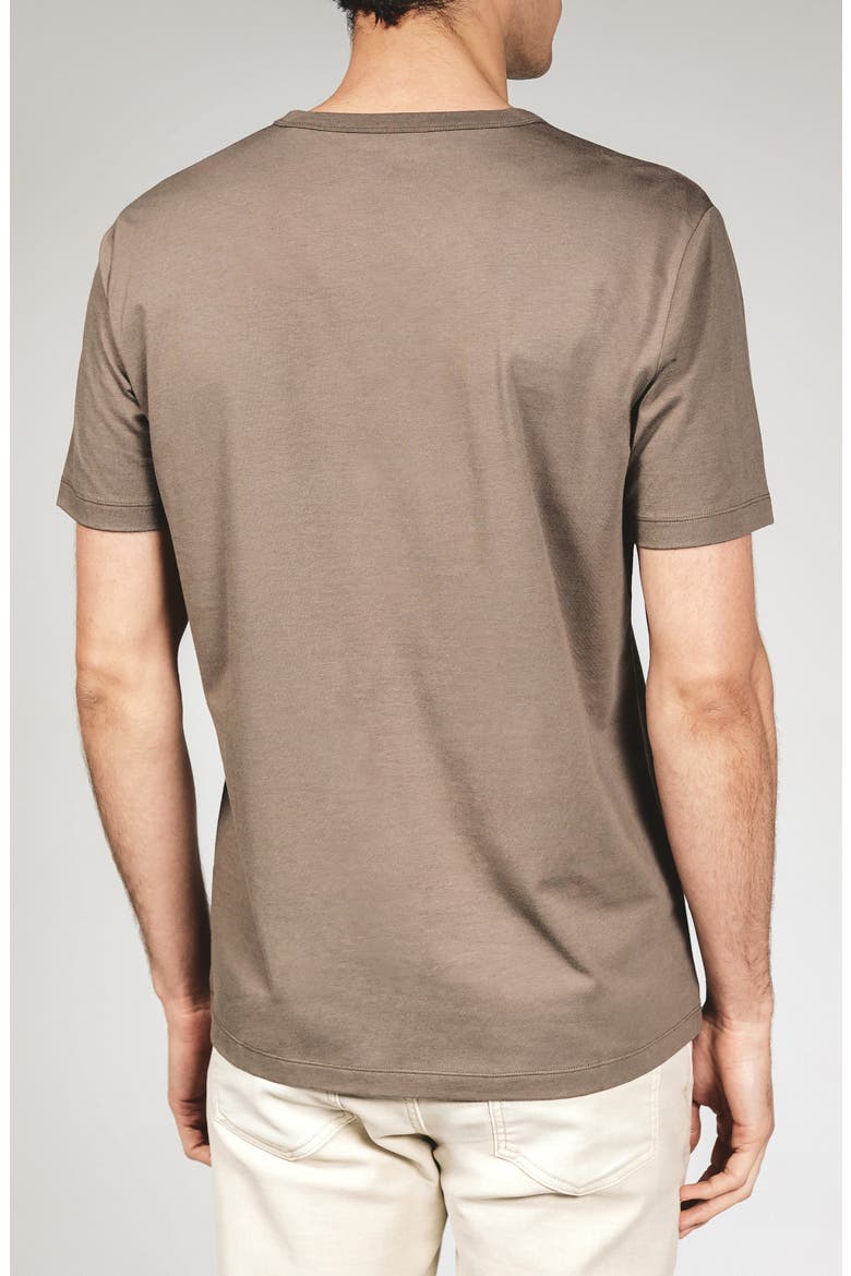Stretch Cotton & Modal Performance Crewneck T-Shirt, Alternate, color, UMBER