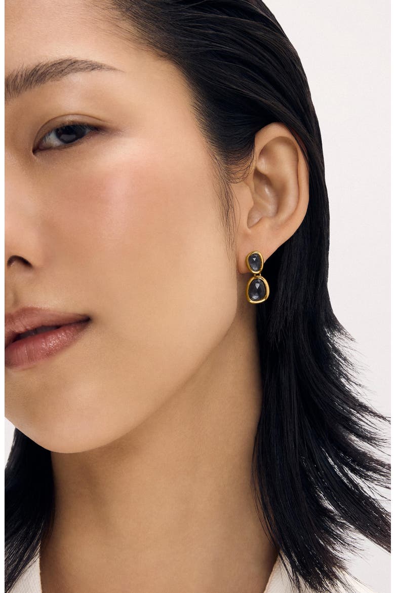 Cala Droplet Earrings, Alternate, color, IRIDESCENT HEMATITE/ GOLD