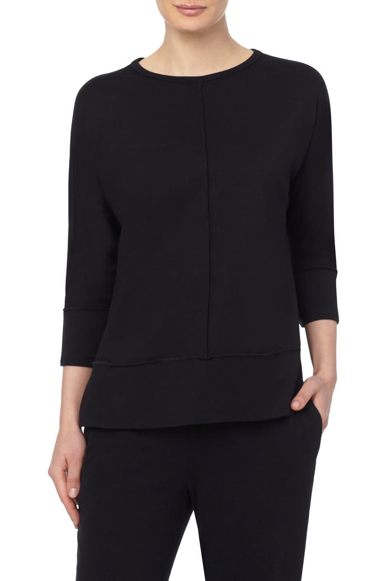Jones New York Serenity Three Quarter Sleeve Knit Top, Main, color, Jones Black