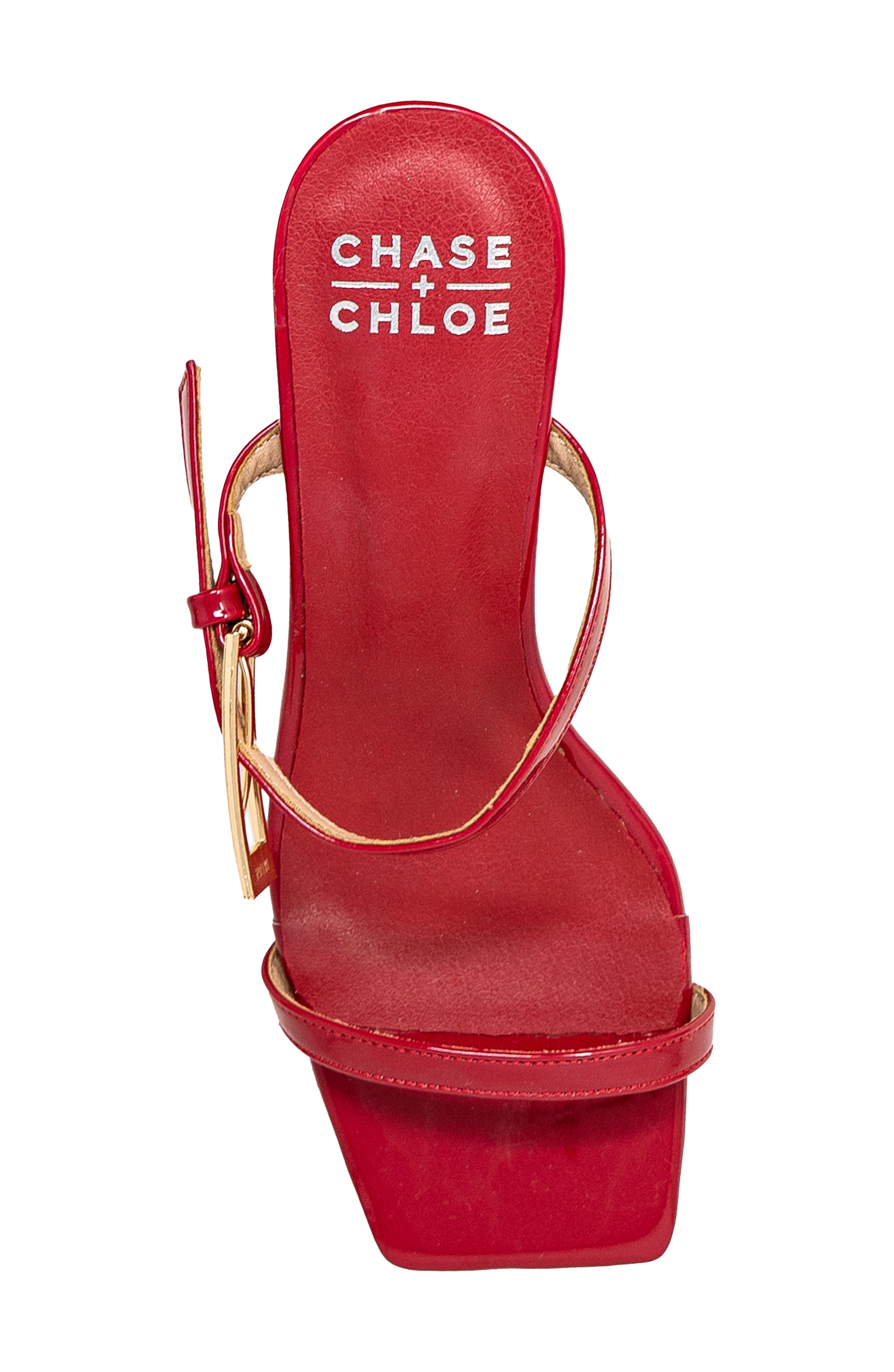 Nine Buckle Sandal, Alternate, color, RED PATENT