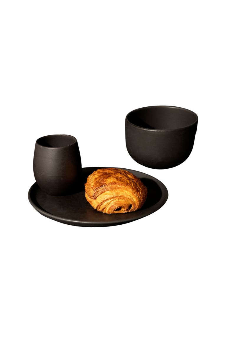 Minimalist Dinnerware Set, Main, color, Black