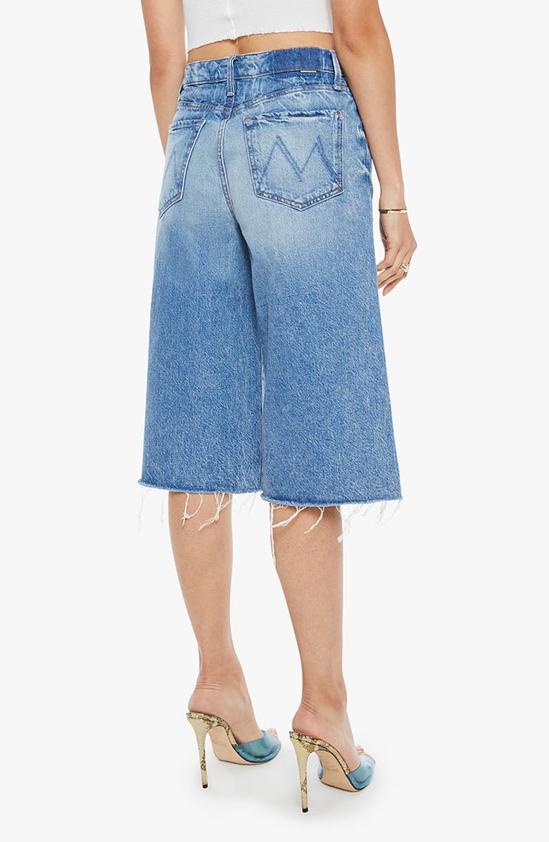 MOTHER The Whole Lot Frayed Hem Denim Shorts, Alternate, color, Wipeout
