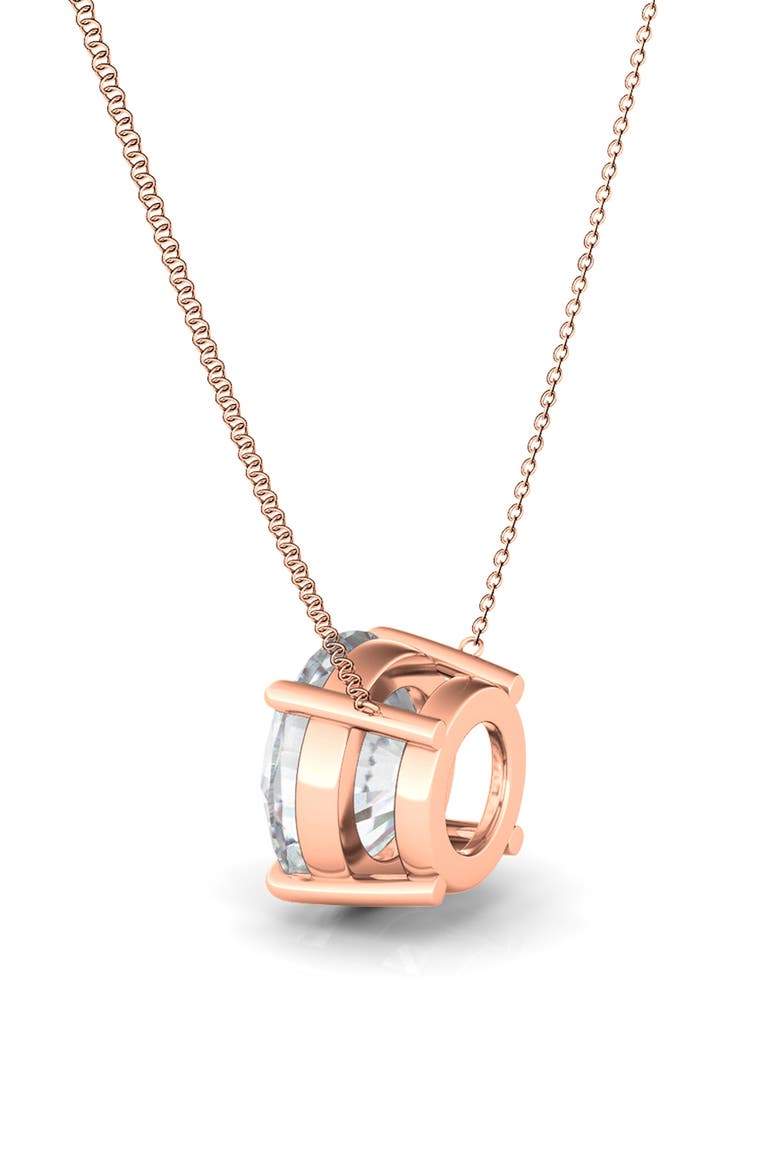 Round Brilliant Lab Created Diamond Pendant Necklace, Alternate, color, 18K ROSE GOLD
