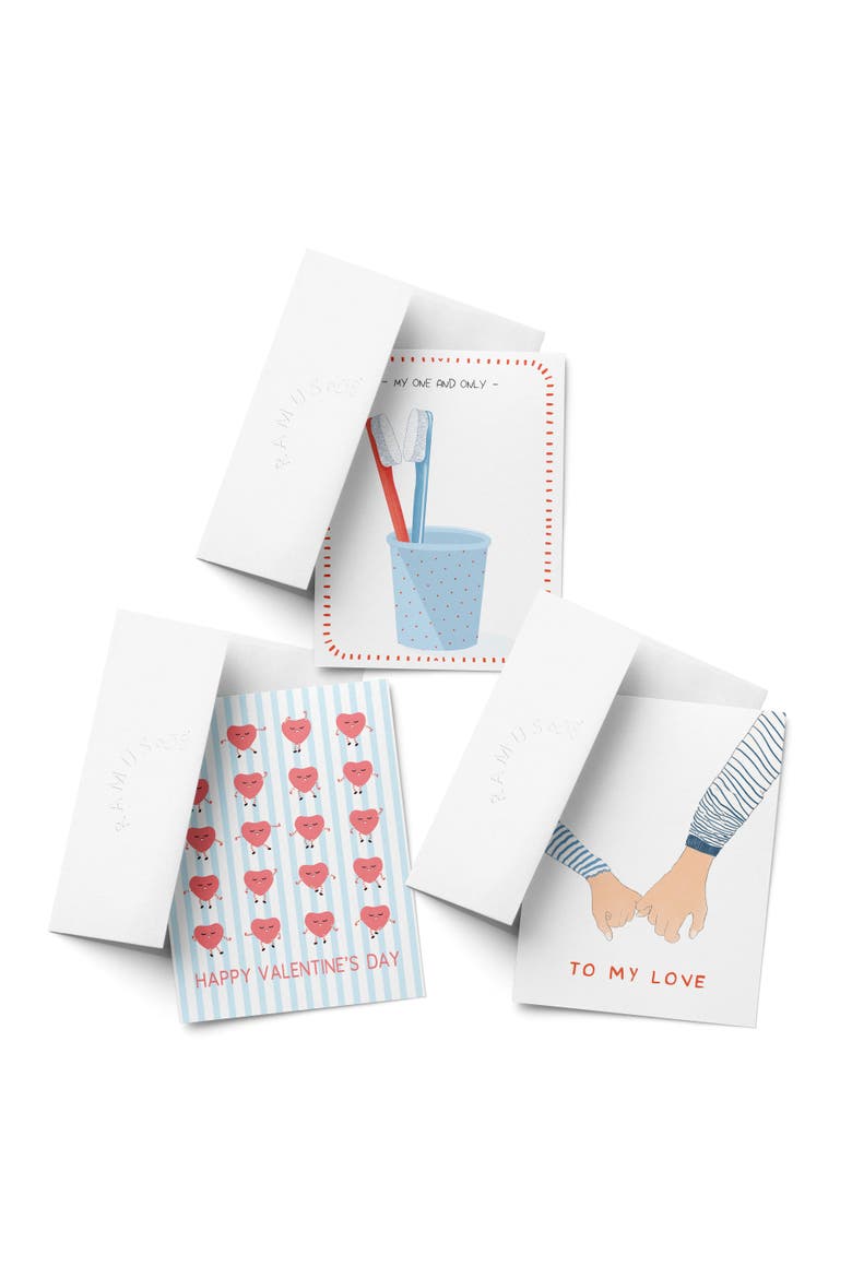 Valentine's Day Friendship Greeting Card Pack Sets, 'To My Love, Hearts Dance, My One and Only', Main, color, Multi-Pack