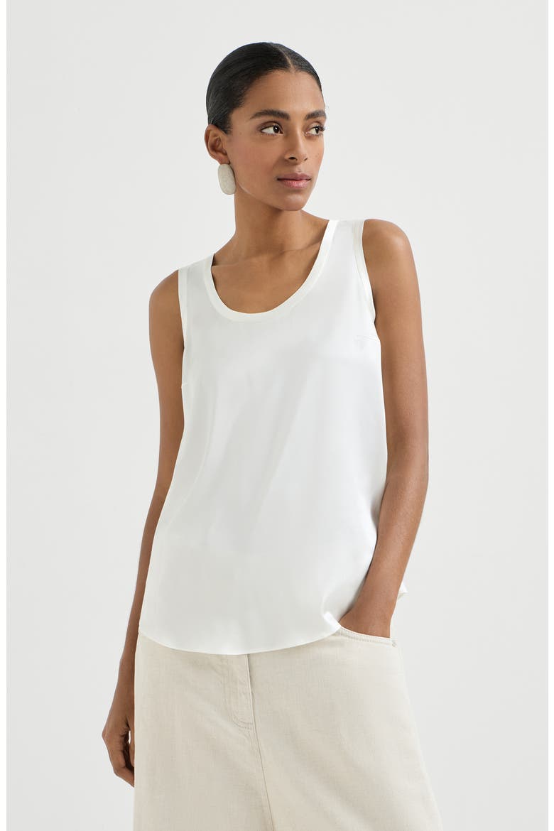 Satin top, Main, color, White