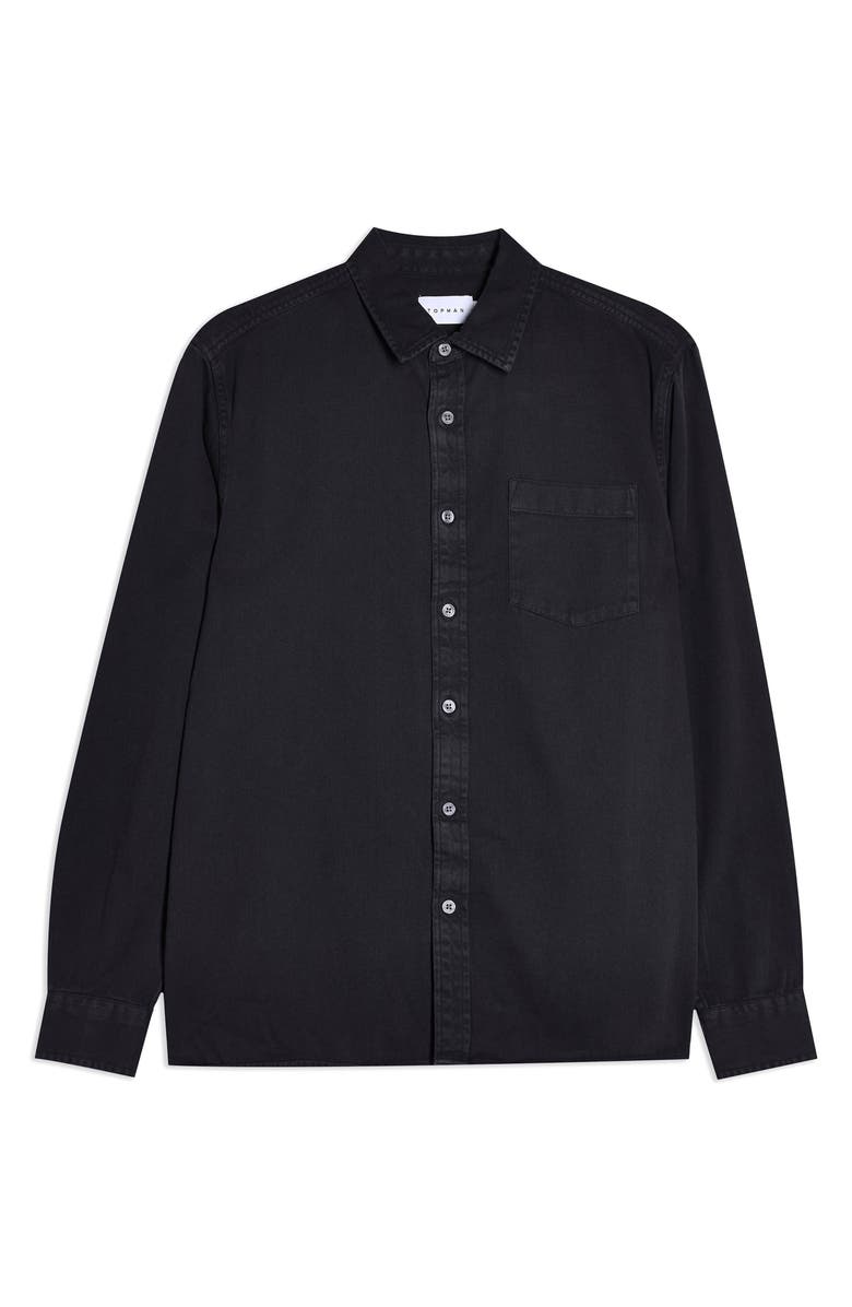 Topman Twill Slim Fit Button-Up Shirt, Alternate, color, 