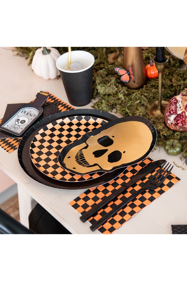 Checkered Halloween Guest Napkins, Alternate, color, Harlequin Check Style