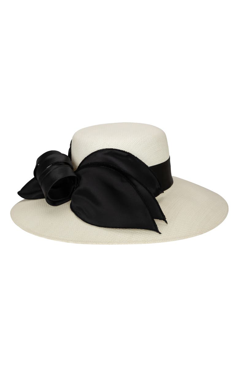 San Diego Hat Satin Bow Hat, Main, color, White/ Black