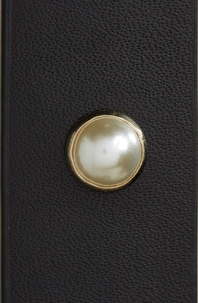 Kate Spade New York imitation pearl bow belt, Alternate, color, 