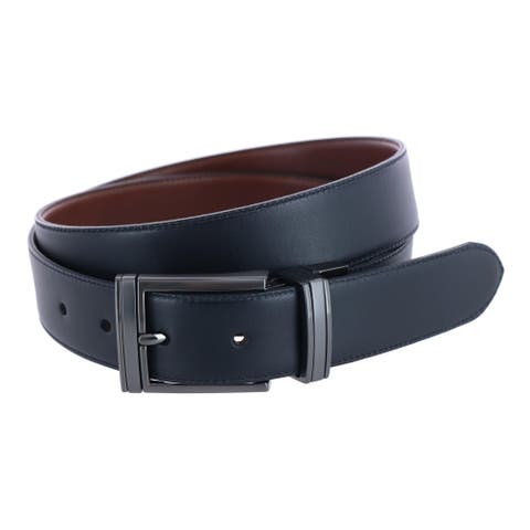 Trafalgar Matisse 35mm Mock Croc Leather Belt - Italian Leather, Silver Buckle, Brown/Tan/Black