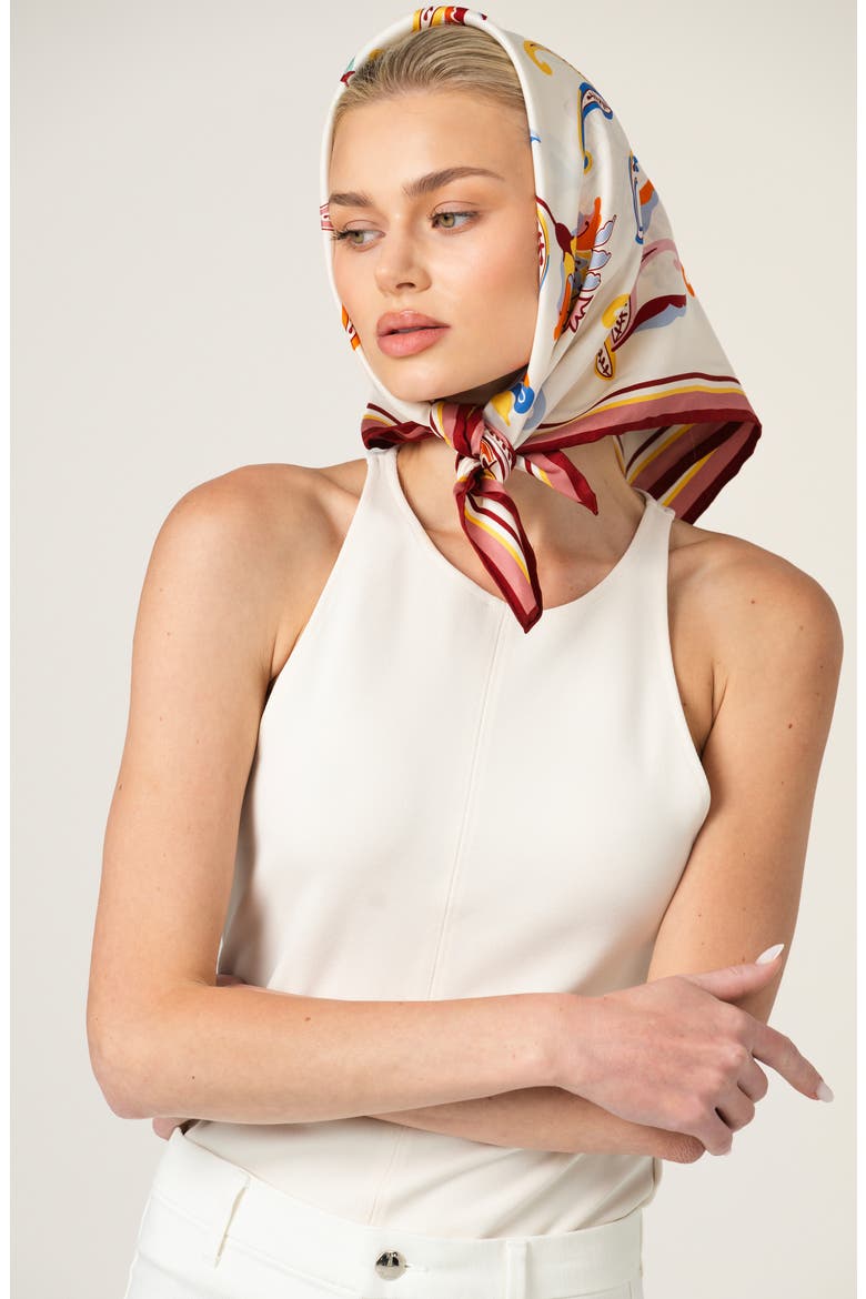 Terra Paisley Double Sided Silk Scarf, Alternate, color, Red