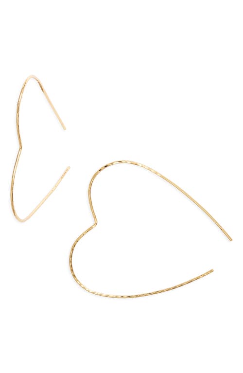 Kiara by Ki-Ele Classic Heart Threader Earrings in Gold  product