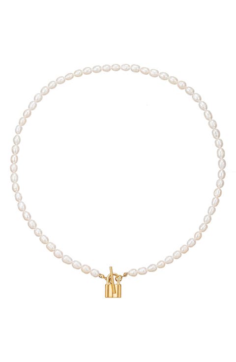 Imitation Shell Pearl French Lock Necklace