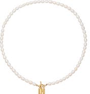 EYE CANDY LOS ANGELES Imitation Shell Pearl French Lock Necklace