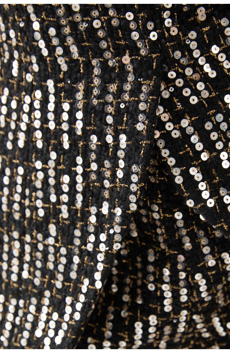 MissPap Premium Sequin Boucle Bandeau Playsuit, Alternate, color, Black