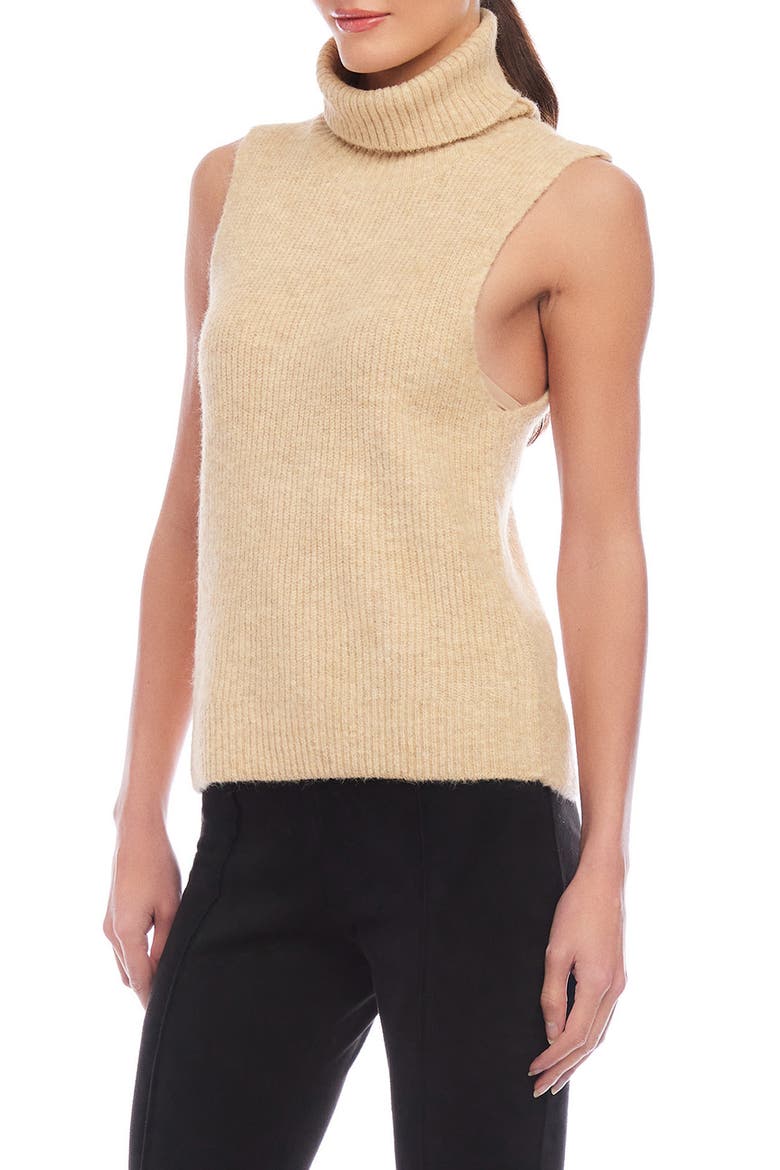 Kelli Rib Sleeveless Turtleneck Sweater, Alternate, color, OAT