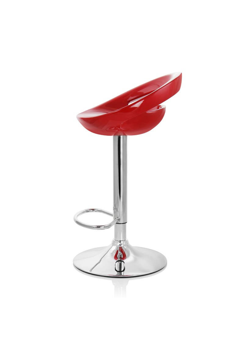 2 Piece Retro Adjustable Bar Stool, Alternate, color, Red
